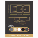 سینک ظرفشویی گرانیتی گرانیکو مدل Graniko sink G950