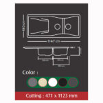 سینک ظرفشویی گرانیتی گرانیکو مدل Graniko sink G810