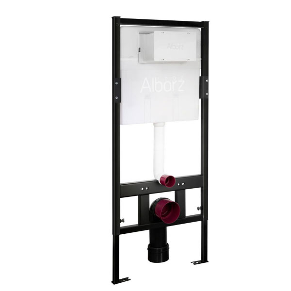 فلاش تانک توکار البرز روز مدل وال هنگ Alborzrooz in wall flush toilet