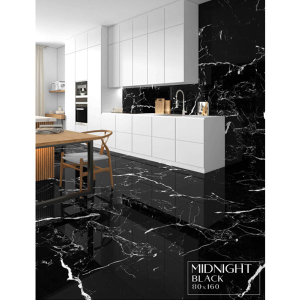سرامیک میدنایت بلک لوتوس Lotus Midnight Black 80*160
