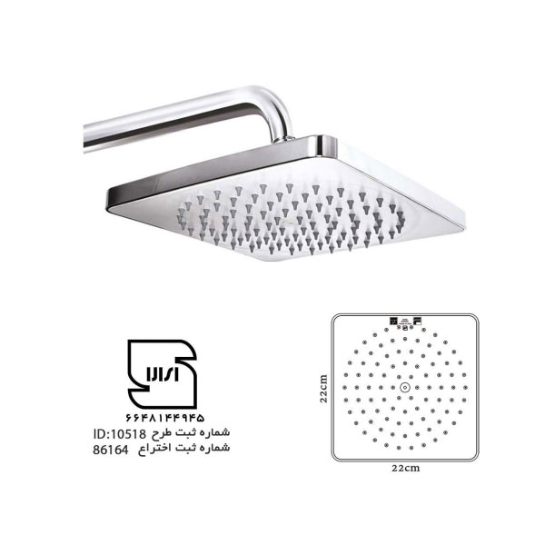 سردوش ثابت مربعی فریز شاور کاهنده مصرف آب Fariz Shower